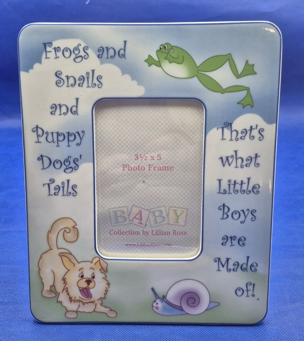 Baby Photo Frame What Little Boys Are Made Of by Lillian Rose for 3.5x5 Photo